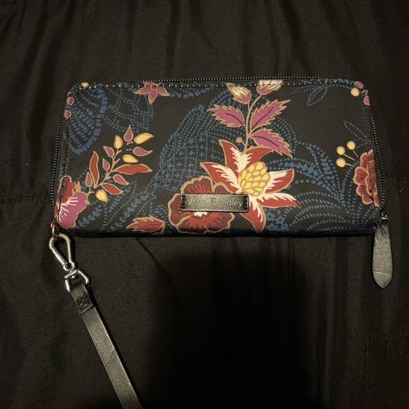 Vera Bradley Black and Red Floral Wristlet - Picture 5 of 5